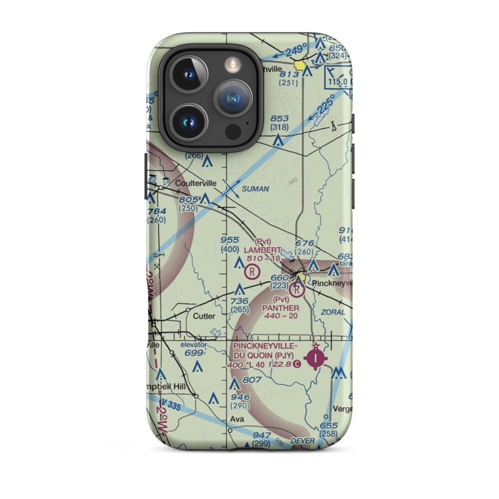 Schumaier Restricted Landing Area (01LL) VFR Sectional  Tough iPhone Case iPhone 16 Pro Max model shown