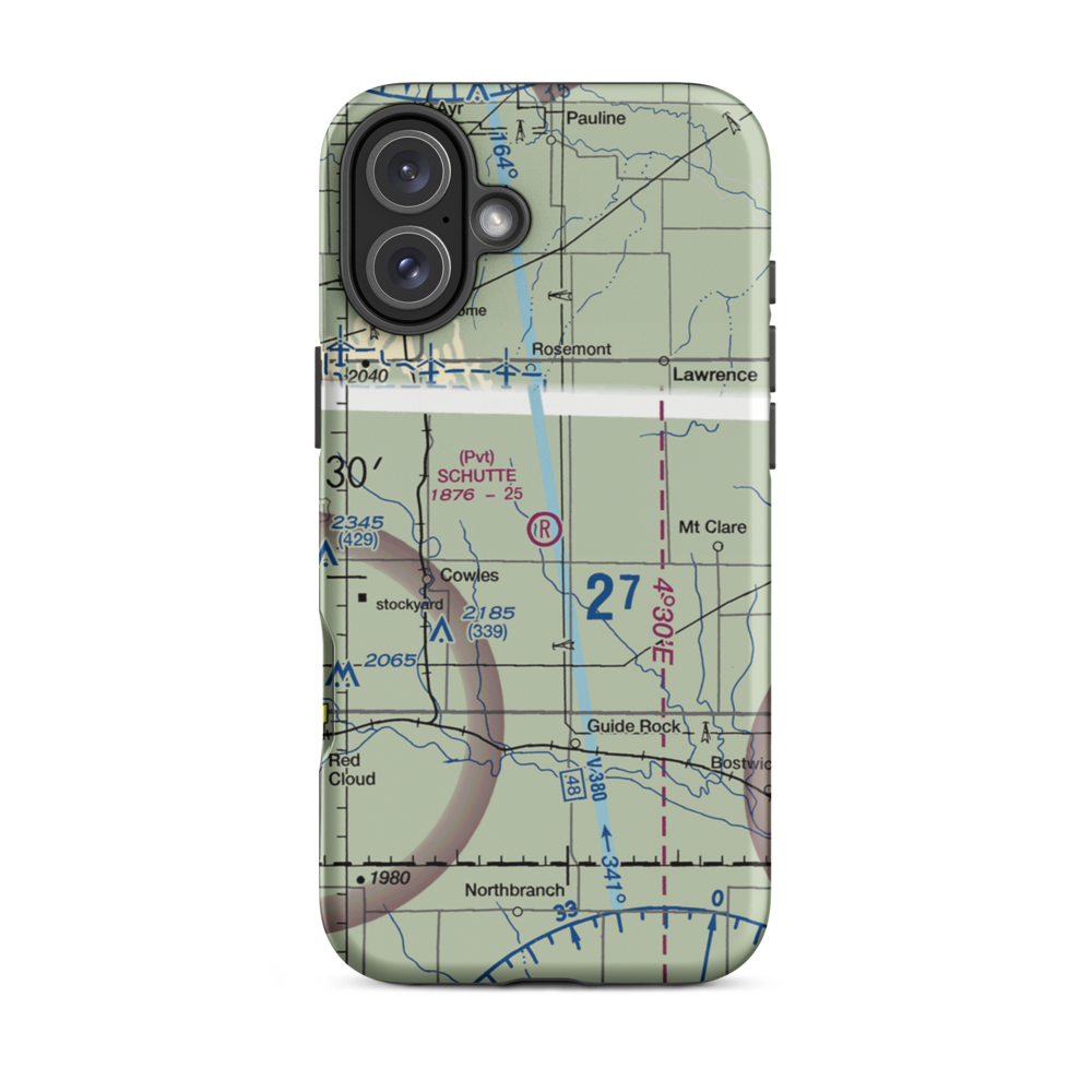 Schutte Airport (NE01) VFR Sectional  Tough iPhone Case iPhone 16 Plus model shown