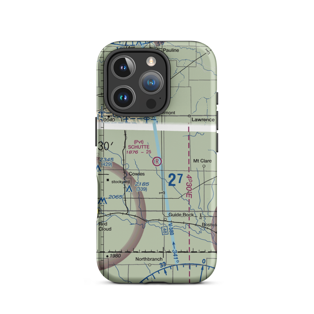Schutte Airport (NE01) VFR Sectional  Tough iPhone Case iPhone 16 Pro model shown