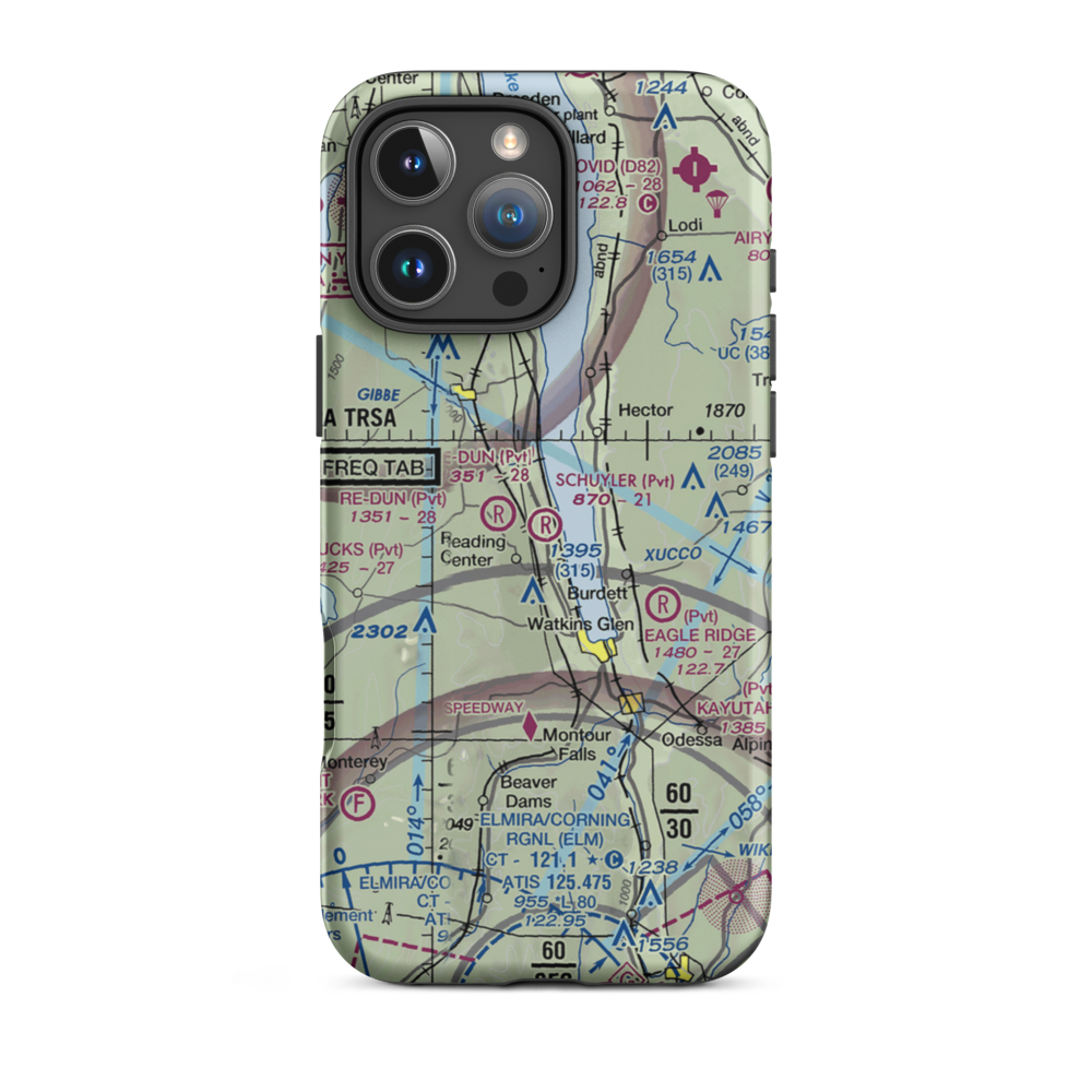 Schuyler Airport (NY29) VFR Sectional  Tough iPhone Case iPhone 16 Pro Max model shown