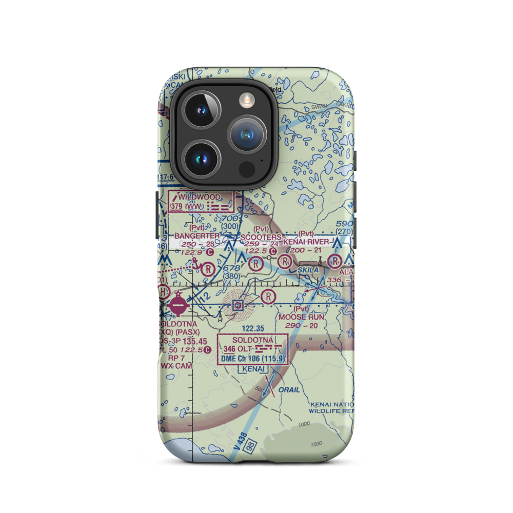Scooter's Landing Strip (AK84) VFR Sectional  Tough iPhone Case iPhone 16 Pro model shown