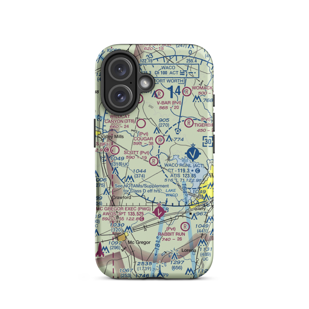 Scott Airport (31TX) VFR Sectional  Tough iPhone Case iPhone 16 model shown