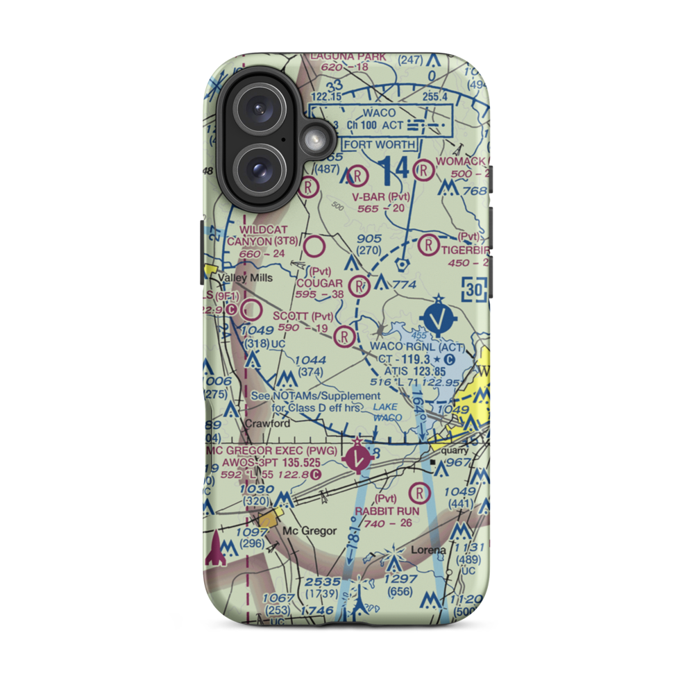 Scott Airport (31TX) VFR Sectional  Tough iPhone Case iPhone 16 Plus model shown