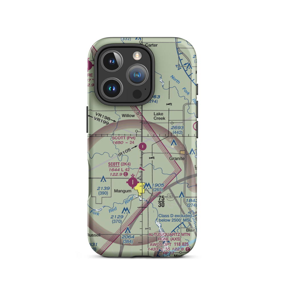 Scott Airport (7OK2) VFR Sectional  Tough iPhone Case iPhone 16 Pro model shown