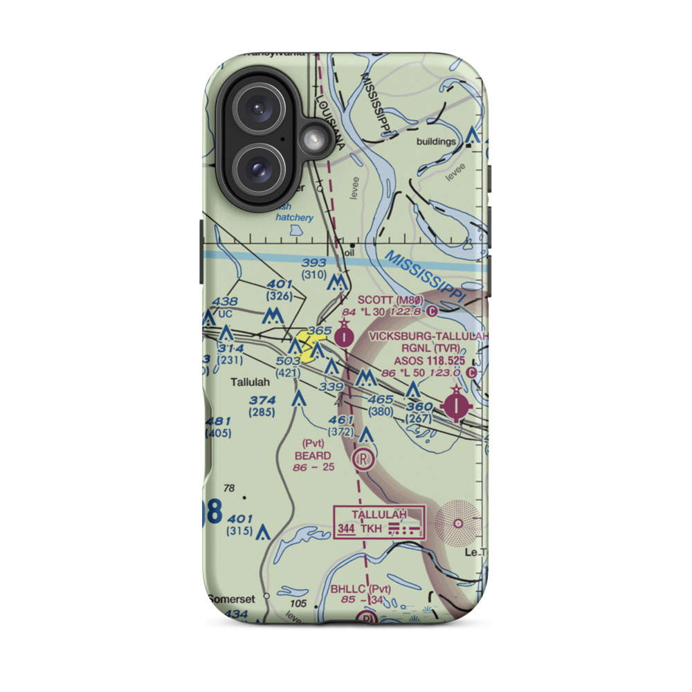 Scott Airport (M80) VFR Sectional  Tough iPhone Case iPhone 16 Plus model shown
