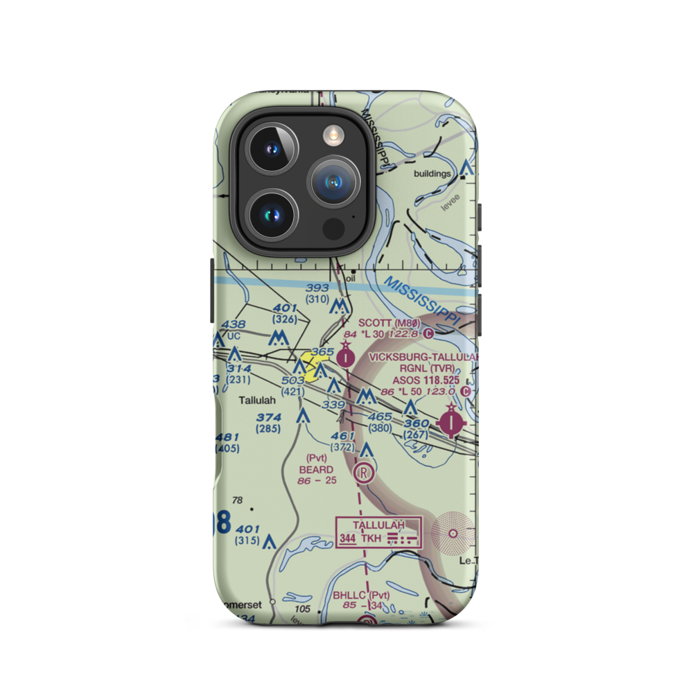 Scott Airport (M80) VFR Sectional  Tough iPhone Case iPhone 16 Pro model shown