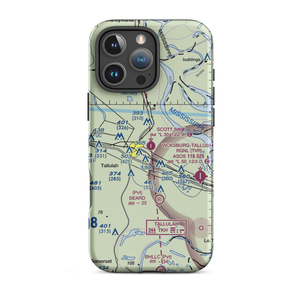 Scott Airport (M80) VFR Sectional  Tough iPhone Case iPhone 16 Pro Max model shown
