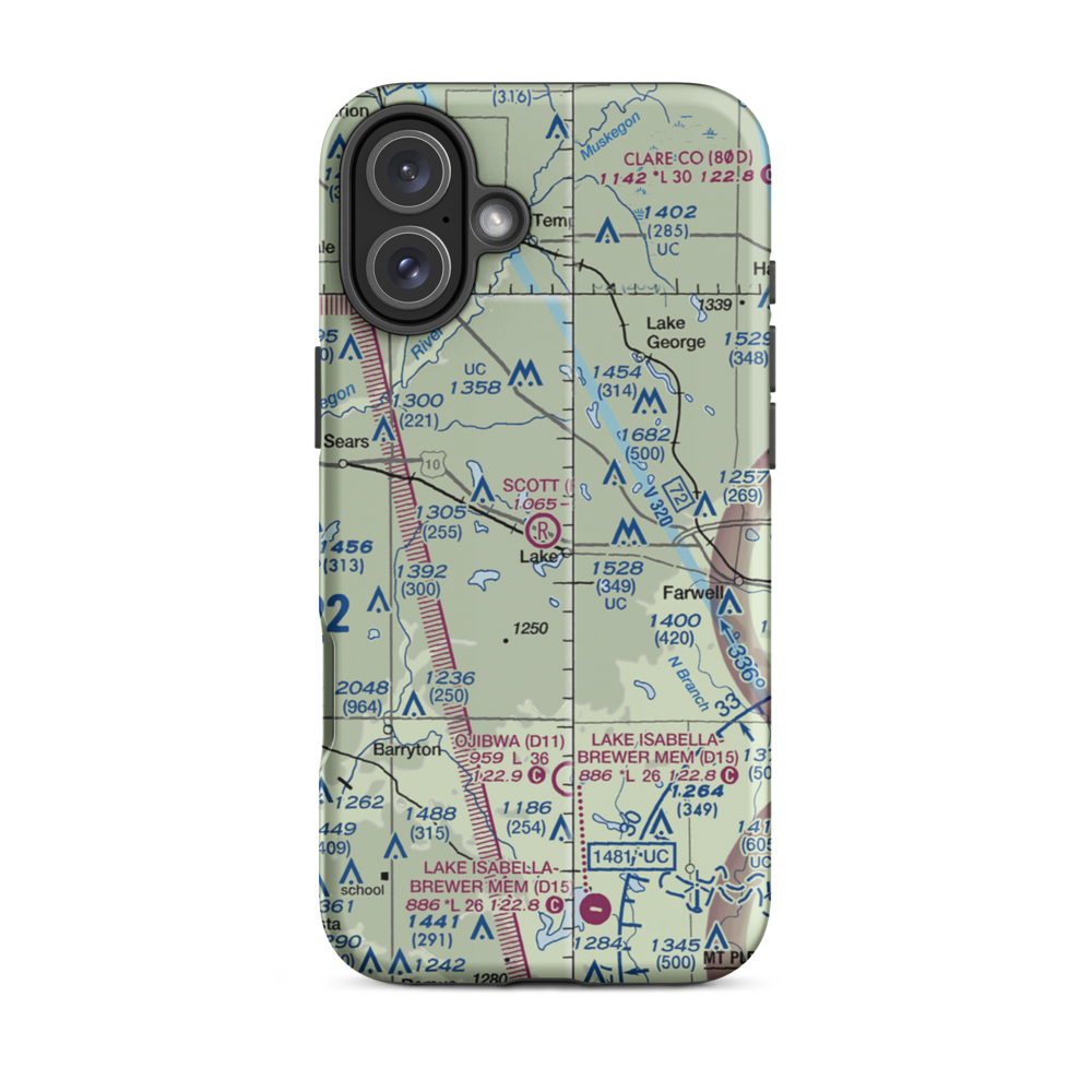 Scott Airstrip (07MI) VFR Sectional  Tough iPhone Case iPhone 16 Plus model shown