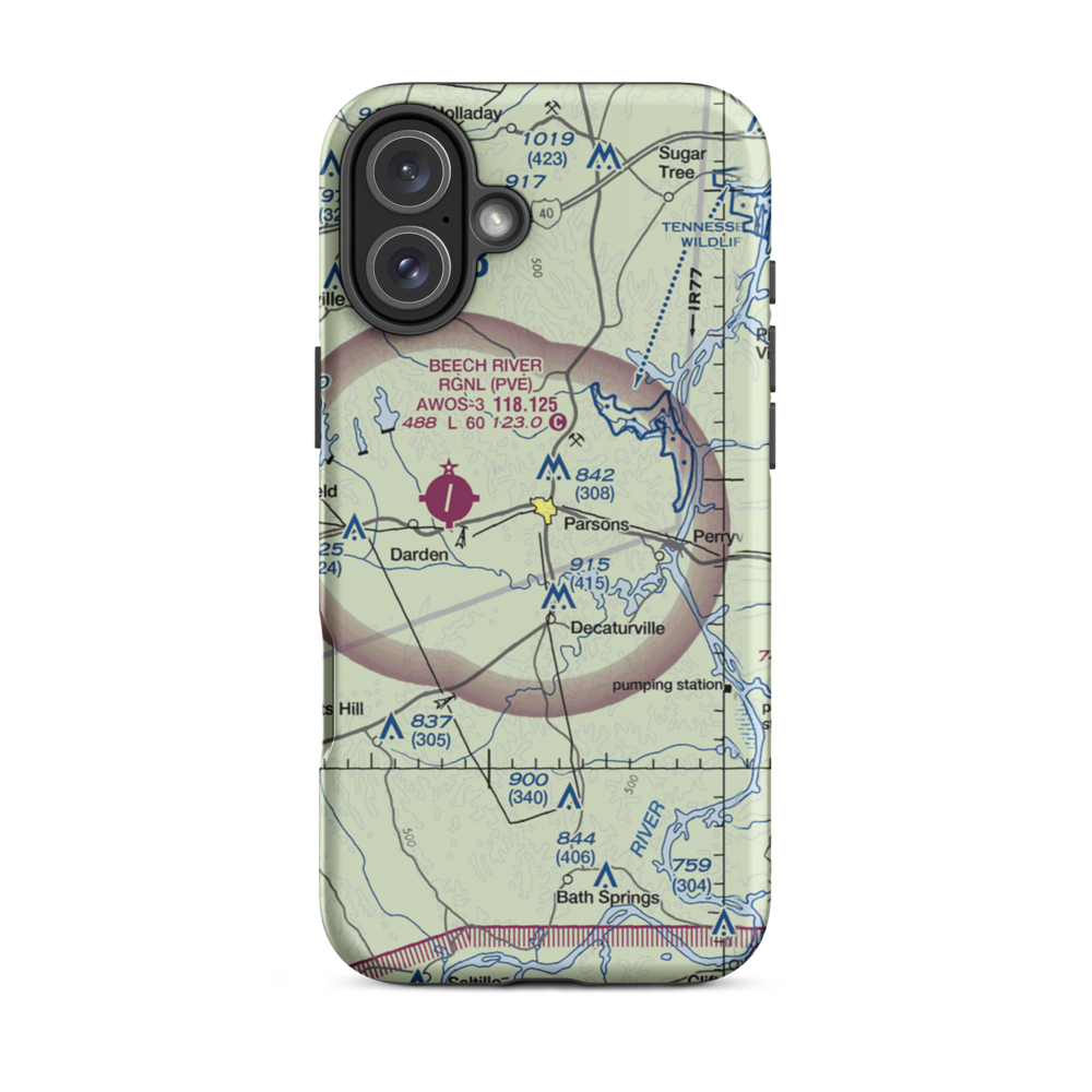 Scott Field (0M1) VFR Sectional  Tough iPhone Case iPhone 16 Plus model shown