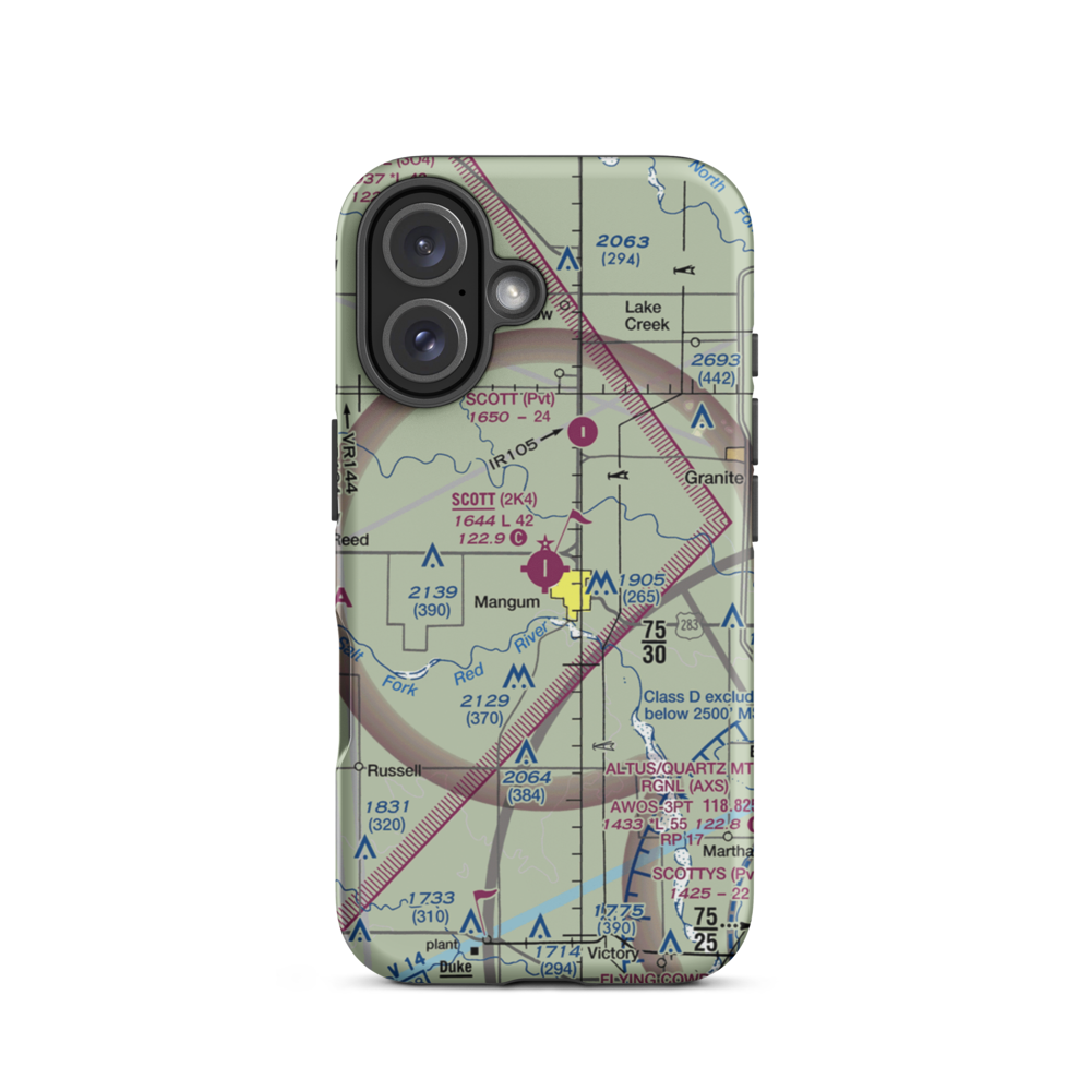 Scott Field (2K4) VFR Sectional  Tough iPhone Case iPhone 16 model shown