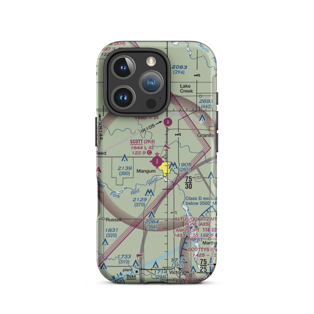 Scott Field (2K4) VFR Sectional  Tough iPhone Case iPhone 16 Pro model shown