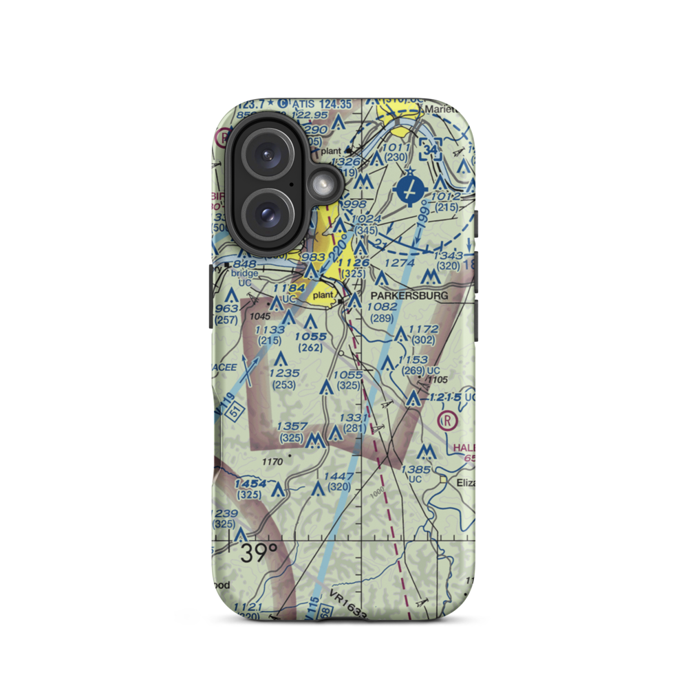 Scott Field (WV64) VFR Sectional  Tough iPhone Case iPhone 16 model shown