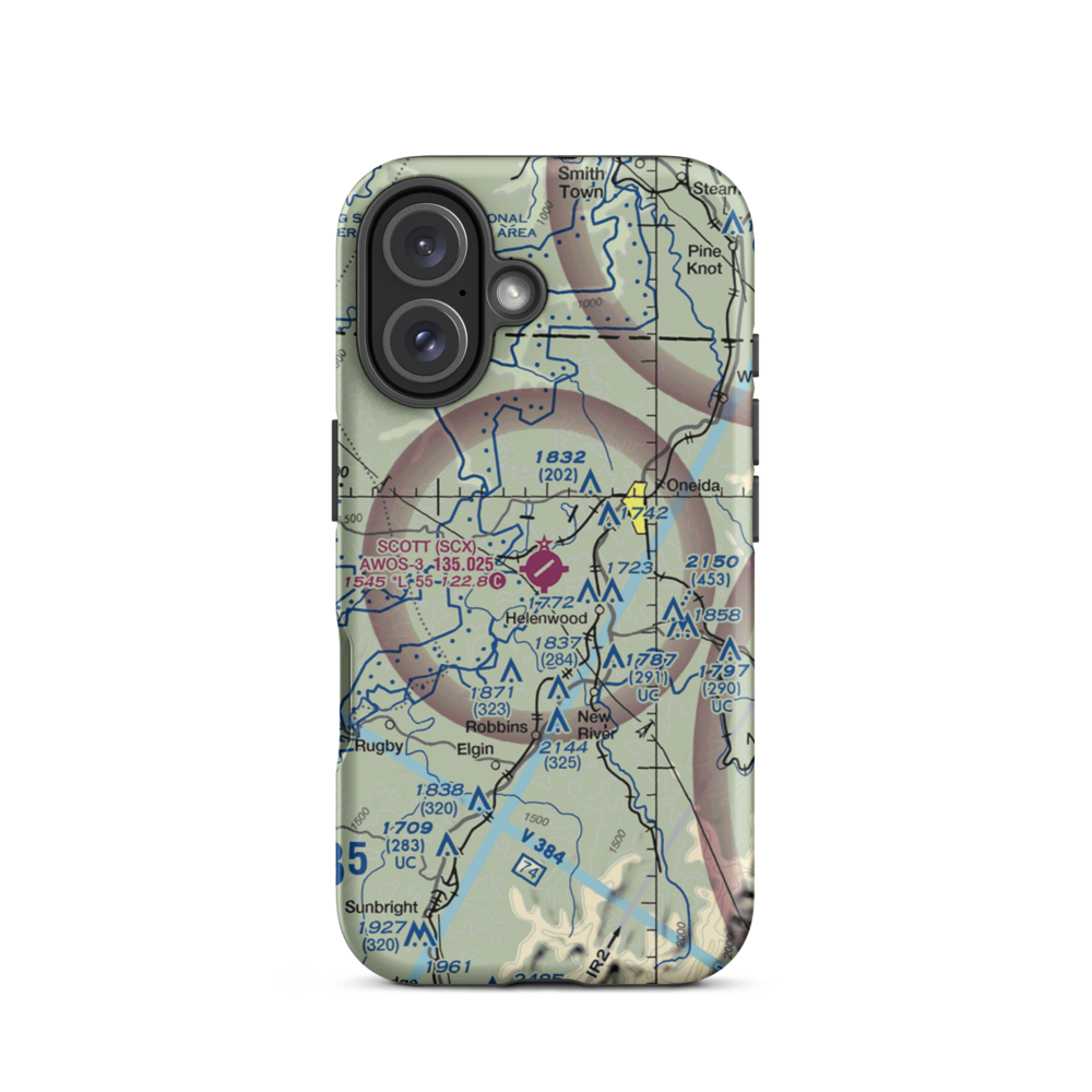 Scott Municipal Airport (SCX) VFR Sectional  Tough iPhone Case iPhone 16 model shown