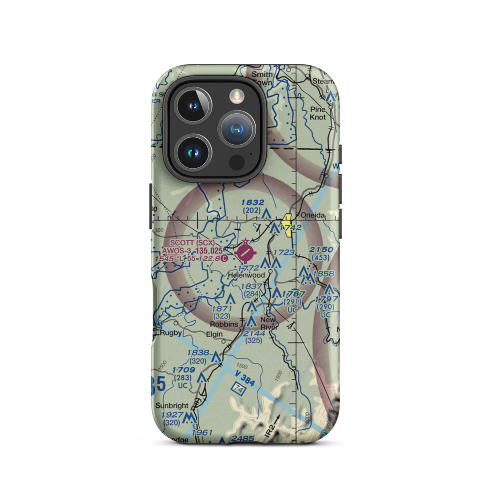 Scott Municipal Airport (SCX) VFR Sectional  Tough iPhone Case iPhone 16 Pro model shown