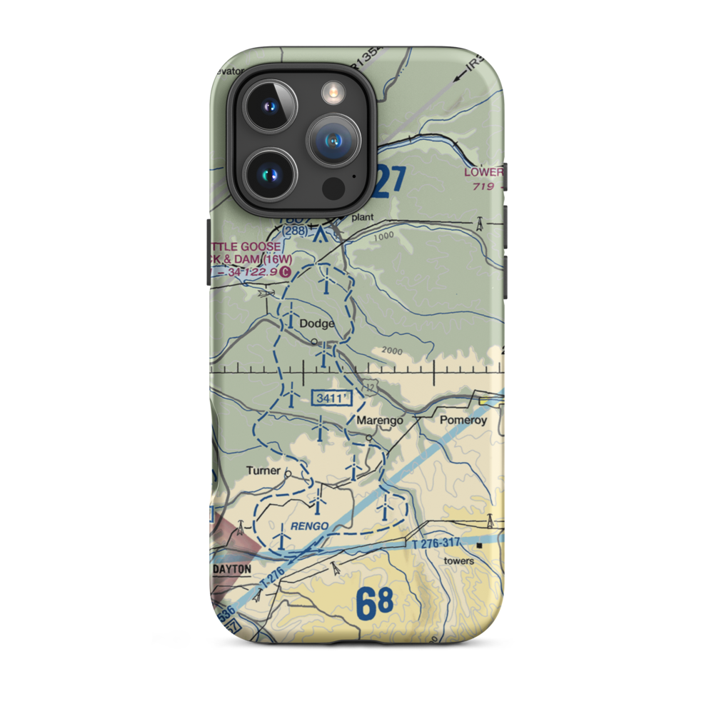 Scott Seed Farm Airport (85WA) VFR Sectional  Tough iPhone Case iPhone 16 Pro Max model shown