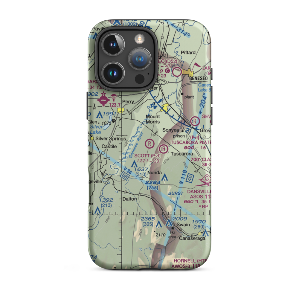 Scott'S Sky Ranch Airport (NY70) VFR Sectional  Tough iPhone Case iPhone 16 Pro Max model shown