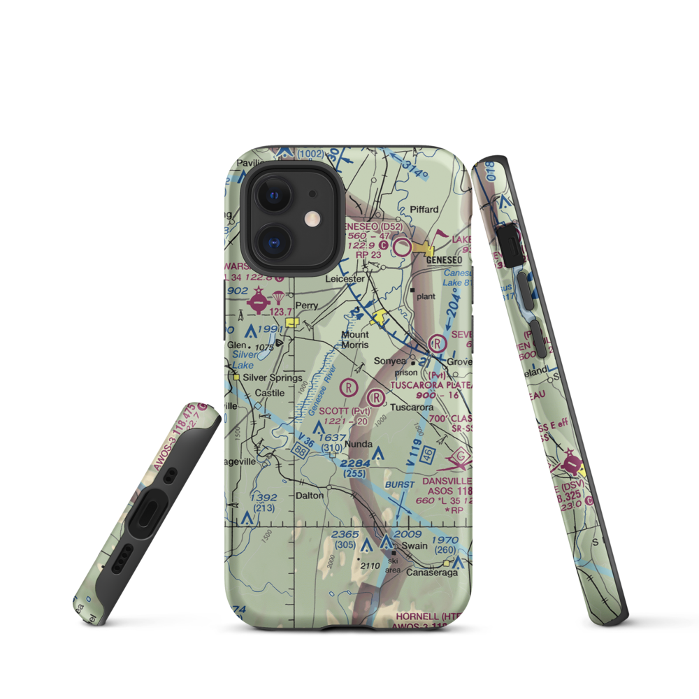 Scott'S Sky Ranch Airport (NY70) VFR Sectional  Tough iPhone Case iPhone 12 mini model shown