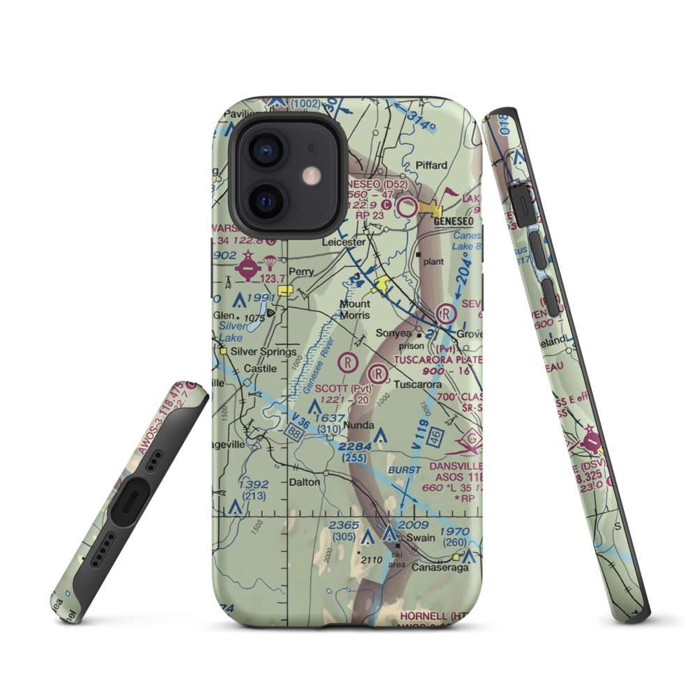 Scott'S Sky Ranch Airport (NY70) VFR Sectional  Tough iPhone Case iPhone 12 model shown