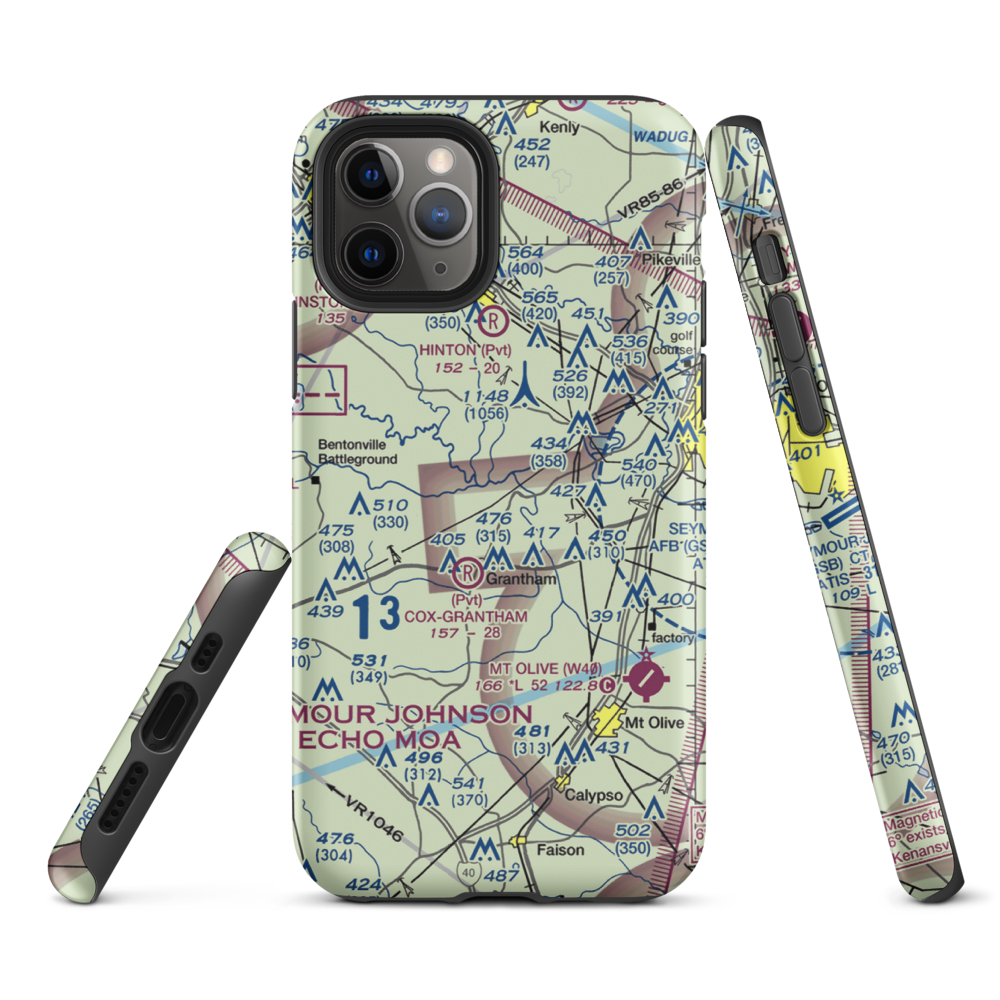 Scottbrook Farm Airport (2NC4) VFR Sectional  Tough iPhone Case iPhone 11 Pro model shown