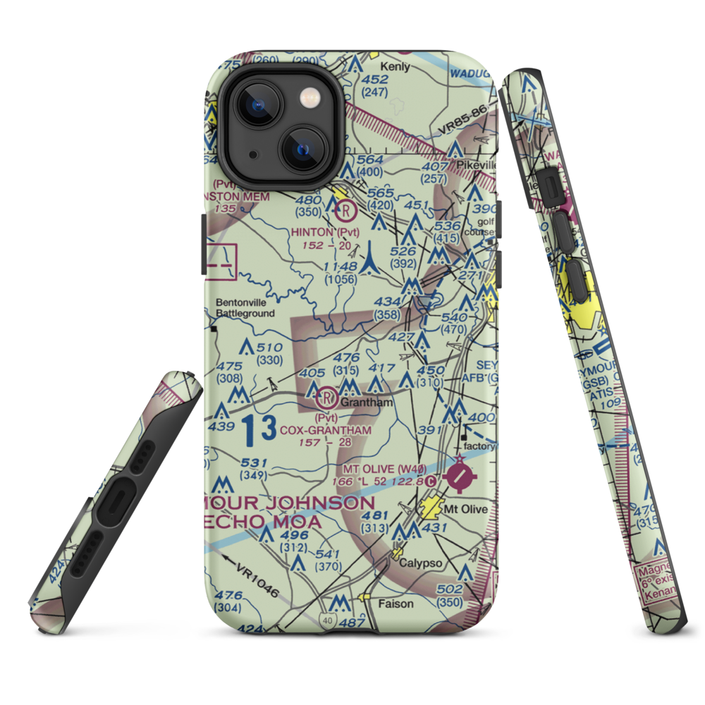 Scottbrook Farm Airport (2NC4) VFR Sectional  Tough iPhone Case iPhone 14 Plus model shown