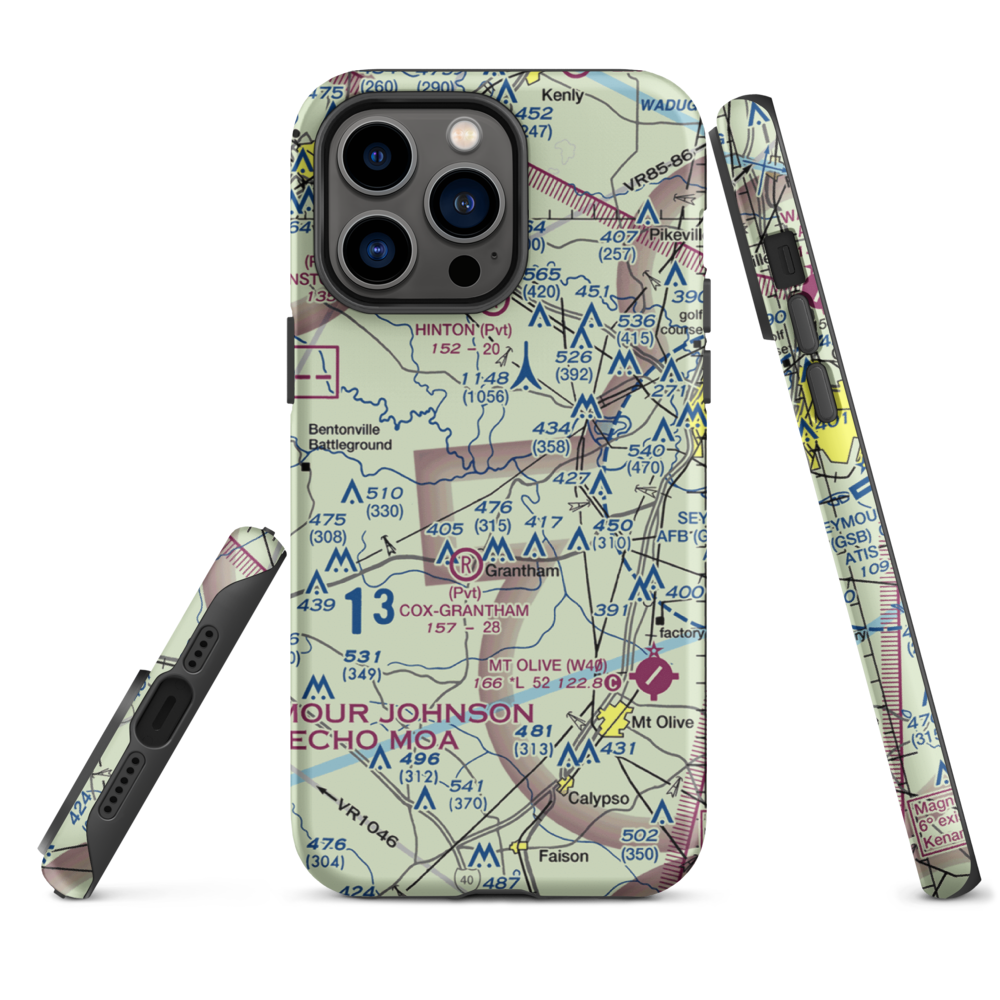 Scottbrook Farm Airport (2NC4) VFR Sectional  Tough iPhone Case iPhone 14 Pro Max model shown