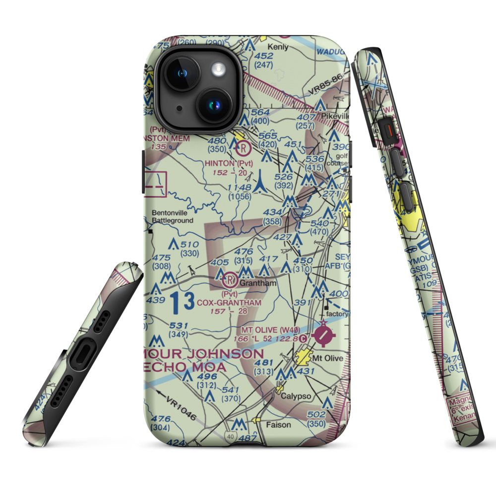 Scottbrook Farm Airport (2NC4) VFR Sectional  Tough iPhone Case iPhone 15 Plus model shown