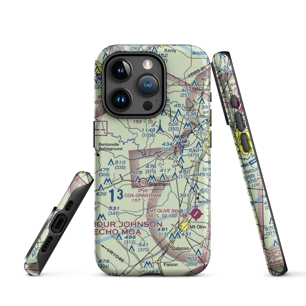 Scottbrook Farm Airport (2NC4) VFR Sectional  Tough iPhone Case iPhone 15 Pro model shown