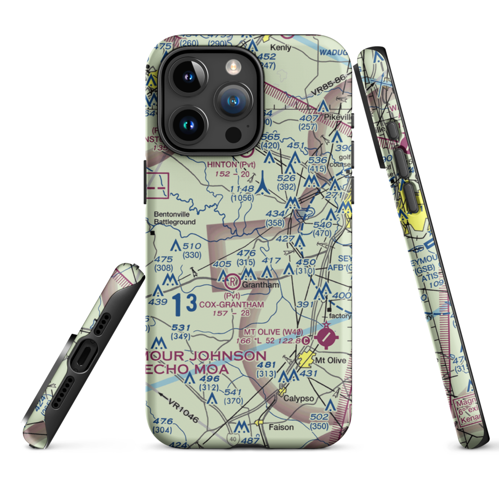 Scottbrook Farm Airport (2NC4) VFR Sectional  Tough iPhone Case iPhone 15 Pro Max model shown