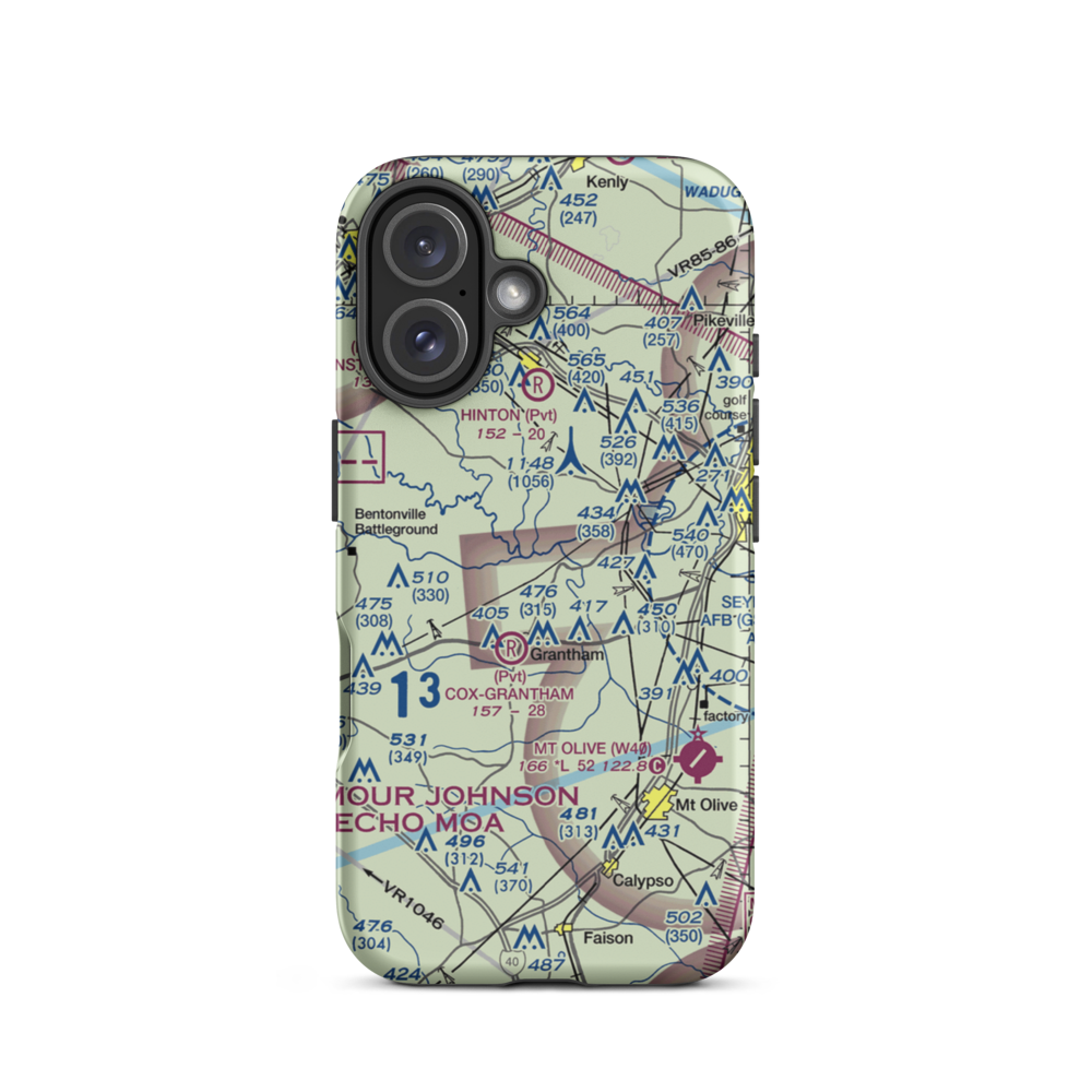 Scottbrook Farm Airport (2NC4) VFR Sectional  Tough iPhone Case iPhone 16 model shown