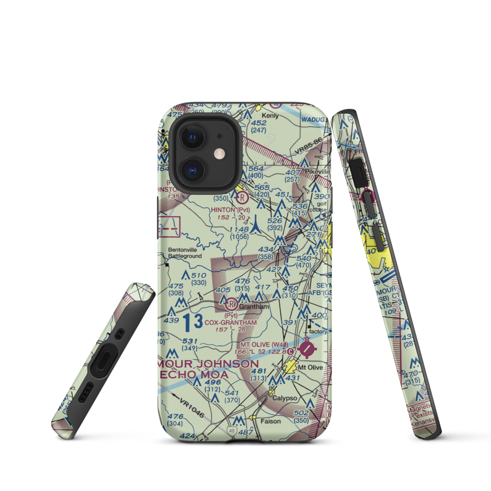 Scottbrook Farm Airport (2NC4) VFR Sectional  Tough iPhone Case iPhone 12 mini model shown