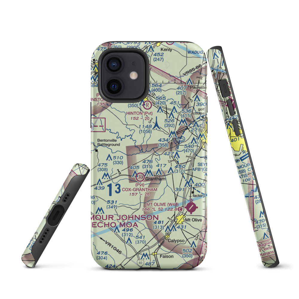 Scottbrook Farm Airport (2NC4) VFR Sectional  Tough iPhone Case iPhone 12 model shown