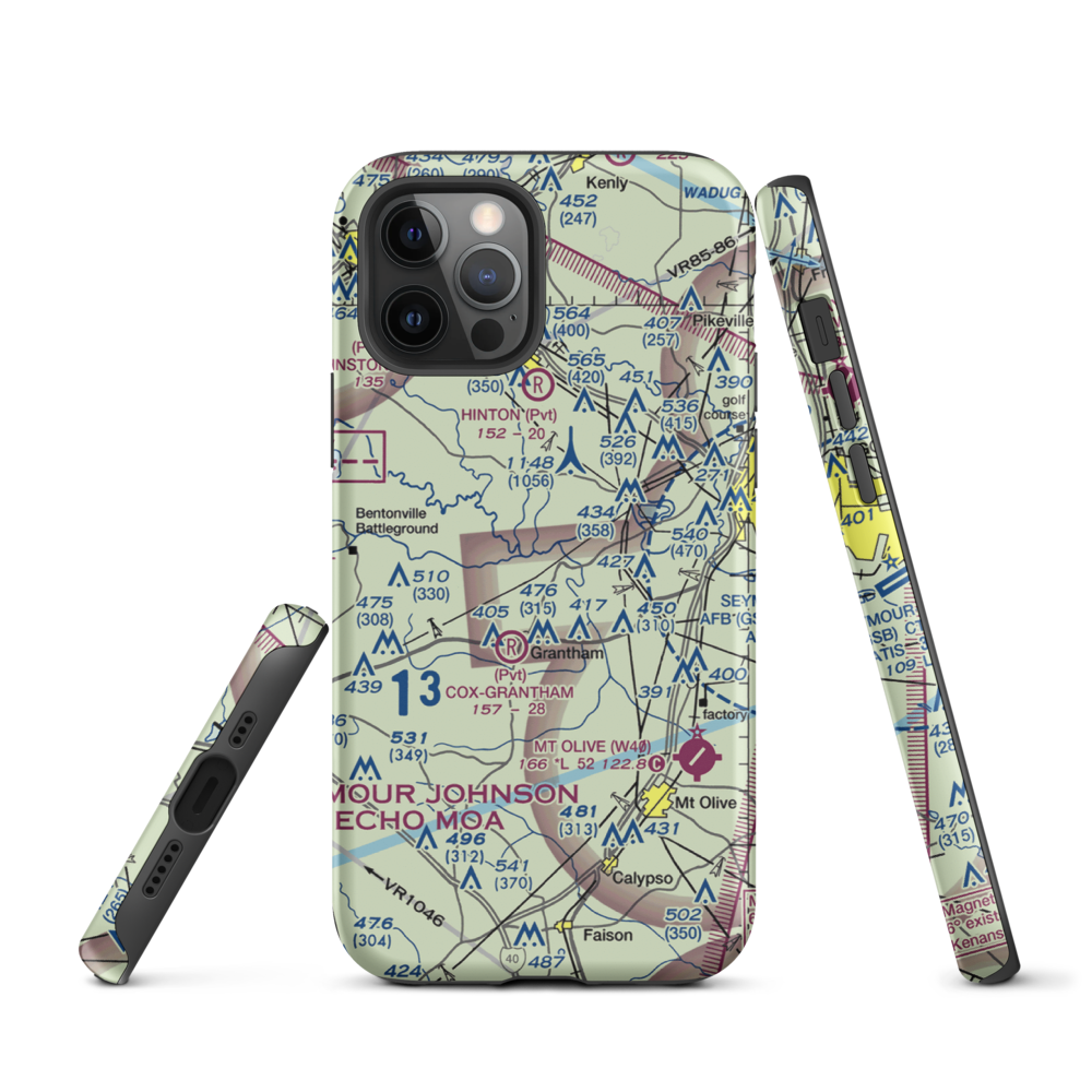 Scottbrook Farm Airport (2NC4) VFR Sectional  Tough iPhone Case iPhone 12 Pro model shown