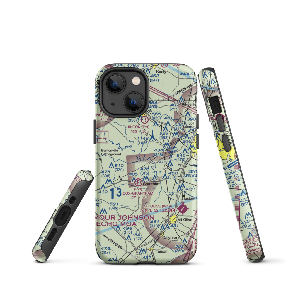 Scottbrook Farm Airport (2NC4) VFR Sectional  Tough iPhone Case iPhone 13 mini model shown