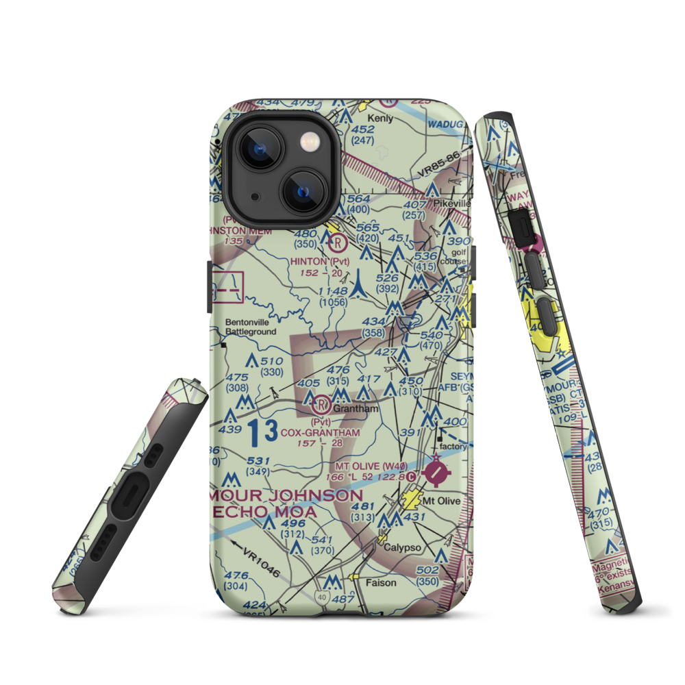 Scottbrook Farm Airport (2NC4) VFR Sectional  Tough iPhone Case iPhone 13 model shown