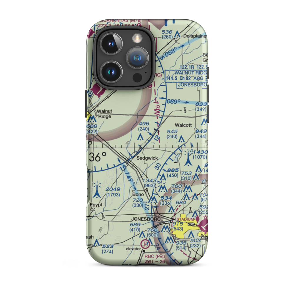 Scotts Field (RSCO) VFR Sectional  Tough iPhone Case iPhone 16 Pro Max model shown