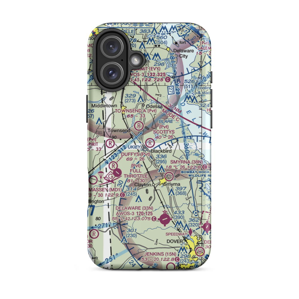 Scotty's Place Airport (DE29) VFR Sectional  Tough iPhone Case iPhone 16 Plus model shown