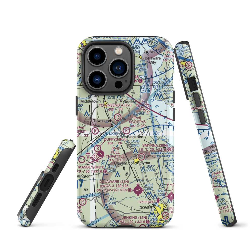 Scotty's Place Airport (DE29) VFR Sectional  Tough iPhone Case iPhone 13 Pro model shown