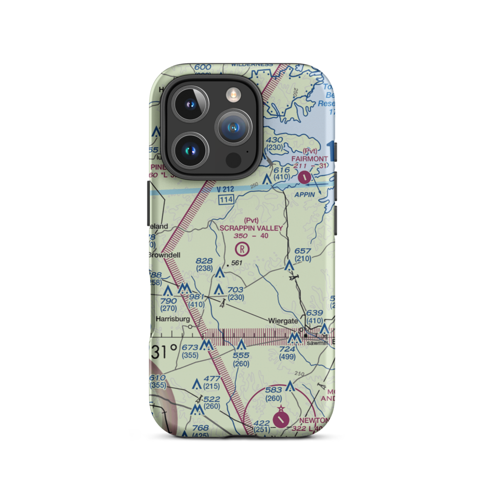 Scrappin Valley Airport (4XS5) VFR Sectional  Tough iPhone Case iPhone 16 Pro model shown