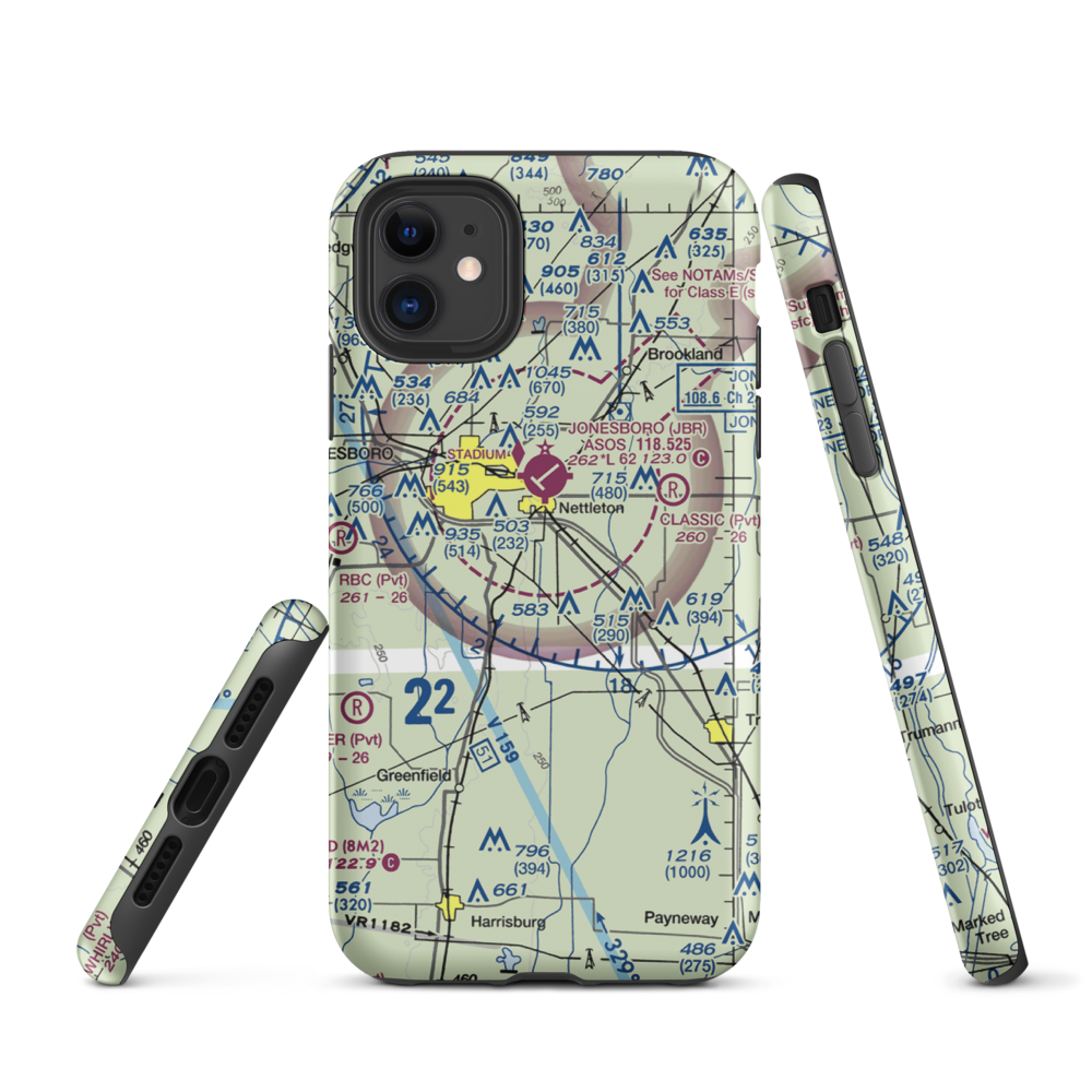 Scudder Airport (4AR9) VFR Sectional  Tough iPhone Case iPhone 11 model shown