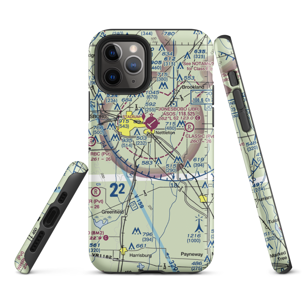 Scudder Airport (4AR9) VFR Sectional  Tough iPhone Case iPhone 11 Pro model shown