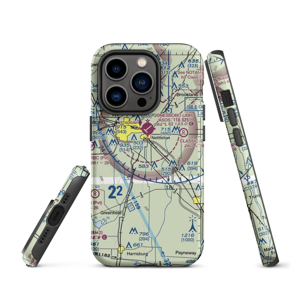 Scudder Airport (4AR9) VFR Sectional  Tough iPhone Case iPhone 14 Pro model shown