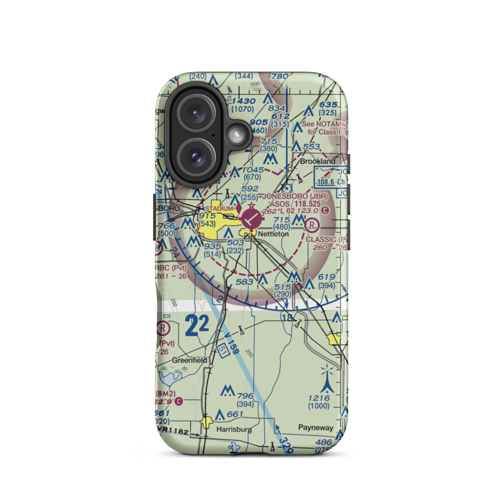 Scudder Airport (4AR9) VFR Sectional  Tough iPhone Case iPhone 16 model shown
