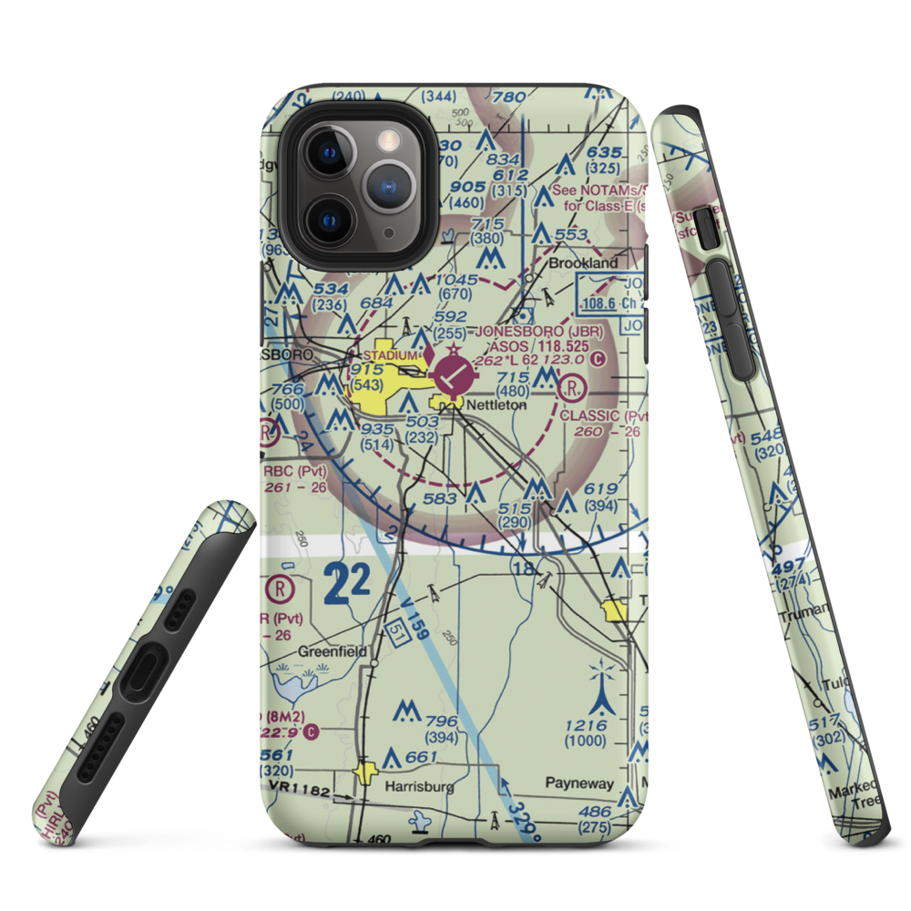 Scudder Airport (4AR9) VFR Sectional  Tough iPhone Case iPhone 11 Pro Max model shown