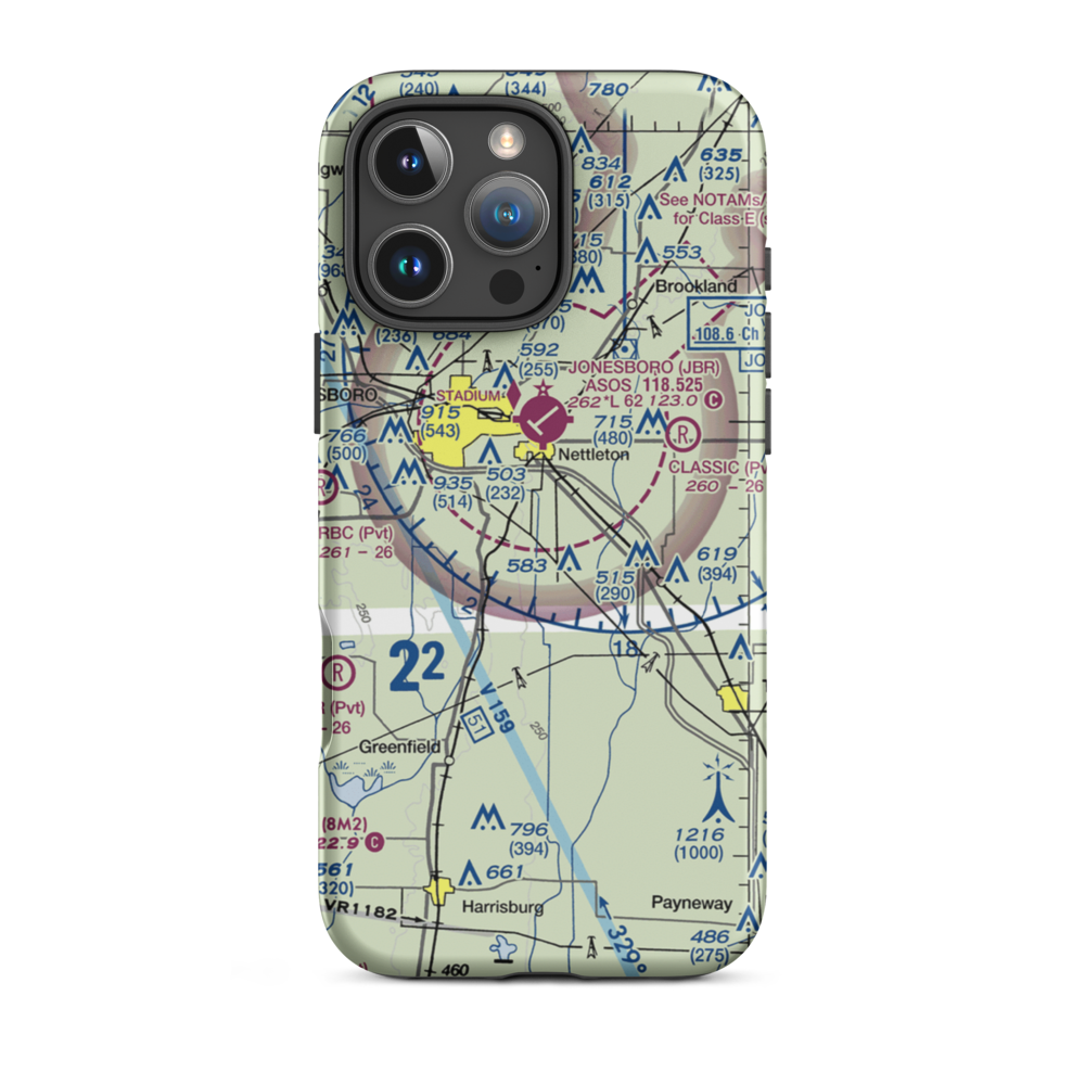 Scudder Airport (4AR9) VFR Sectional  Tough iPhone Case iPhone 16 Pro Max model shown