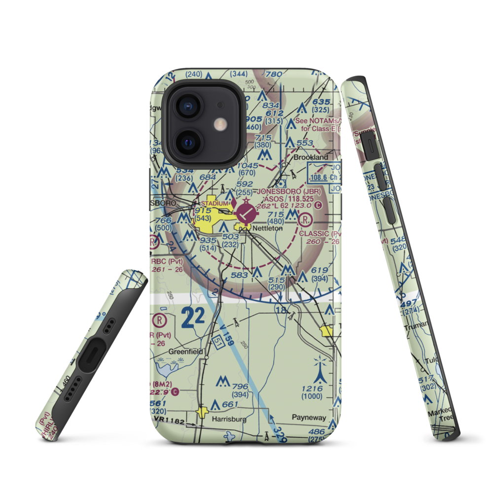 Scudder Airport (4AR9) VFR Sectional  Tough iPhone Case iPhone 12 model shown