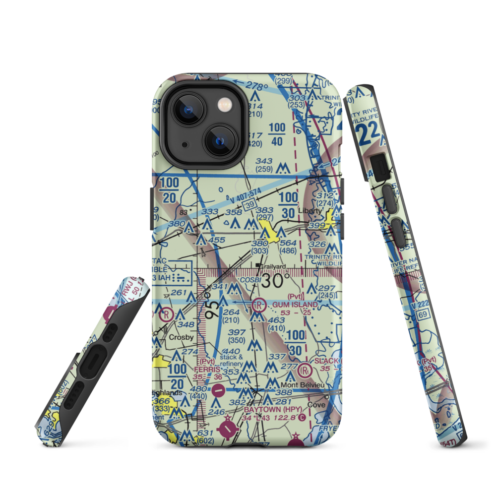 Seaberg Ranch Airport (21TE) VFR Sectional  Tough iPhone Case iPhone 14 model shown
