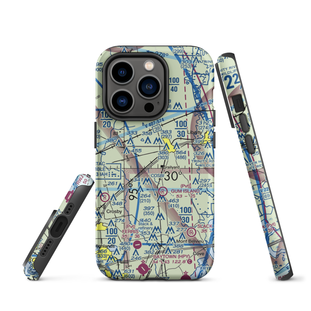 Seaberg Ranch Airport (21TE) VFR Sectional  Tough iPhone Case iPhone 14 Pro model shown