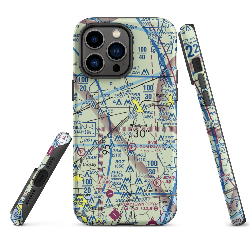 Seaberg Ranch Airport (21TE) VFR Sectional  Tough iPhone Case iPhone 14 Pro Max model shown