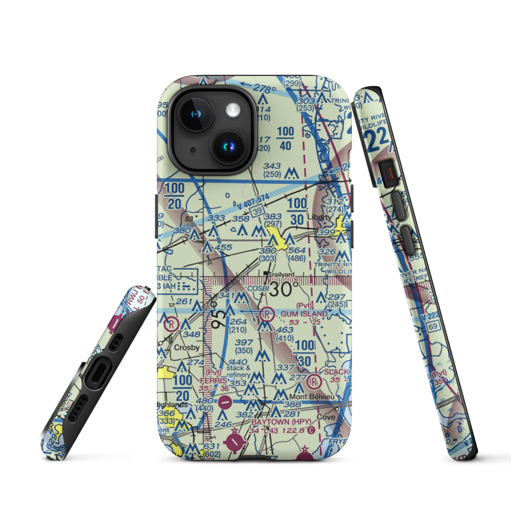 Seaberg Ranch Airport (21TE) VFR Sectional  Tough iPhone Case iPhone 15 model shown