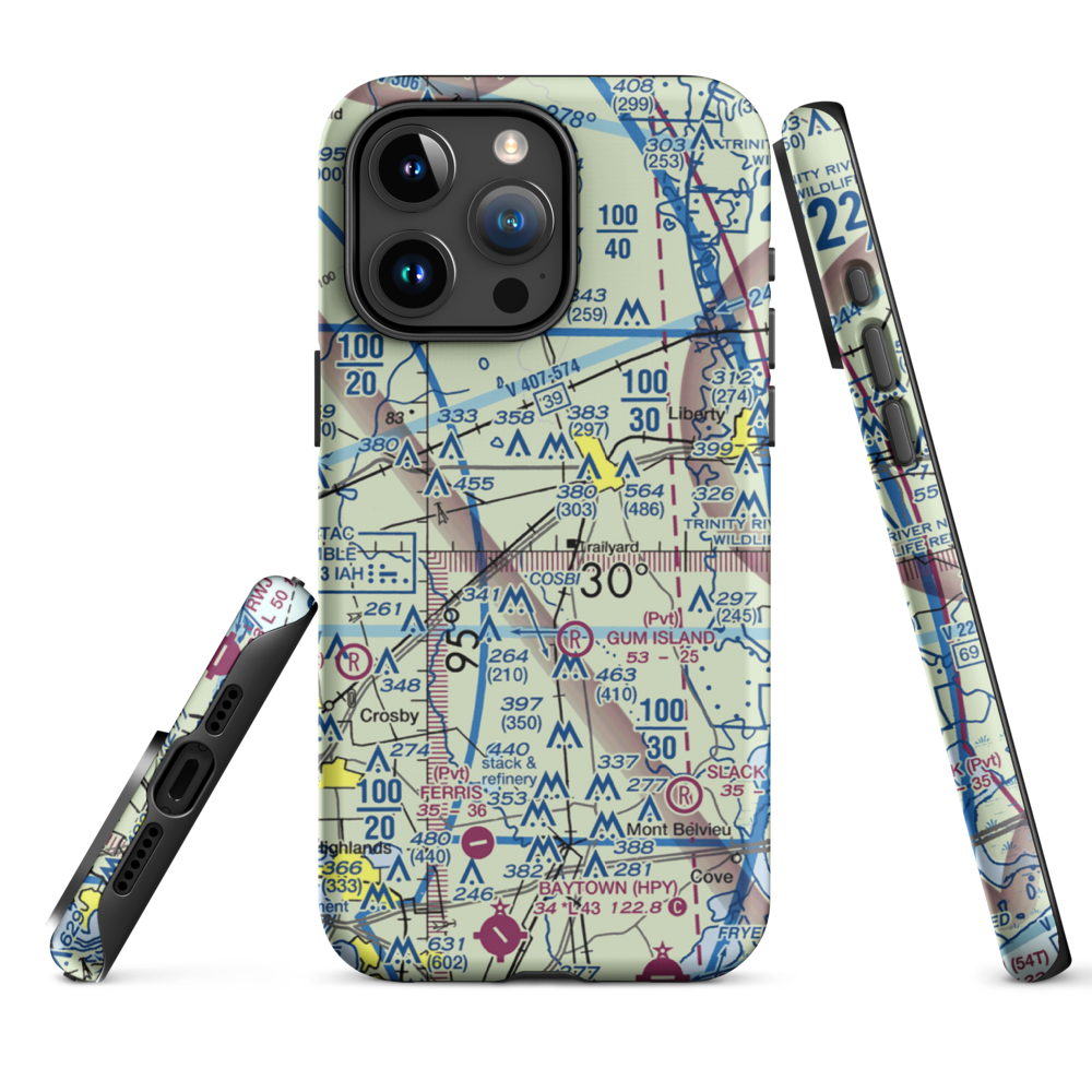 Seaberg Ranch Airport (21TE) VFR Sectional  Tough iPhone Case iPhone 15 Pro Max model shown